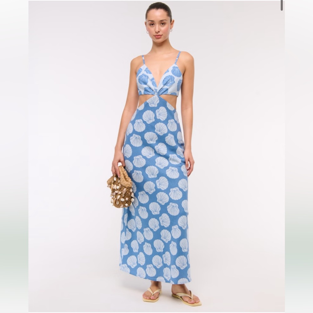 Abercrombie & Fitch seashell Blue and White Dress